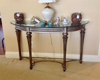 Glass/Metal Sofa Table