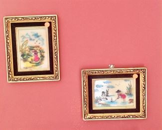 Hand-Colored Etching-Pair of Paintings