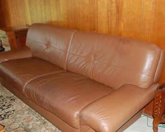 Leather sofa and loveseat