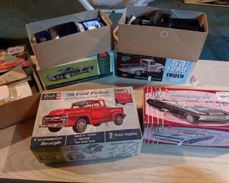 Lots of car models, some are 1/2 built, some not built