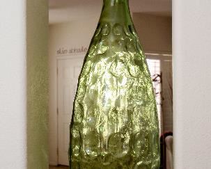 Beautiful large green bottle vase. 