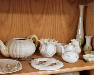 Large Belleek "Shamrock" collection also for sale.