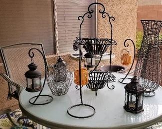 Wonderful unique outdoor metal  decor of all kinds including candle holders.