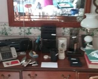 Antique Desk & Mirror