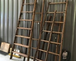 Vintage wood ladders