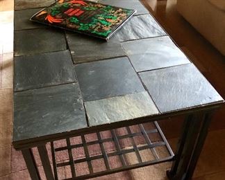 Slate top and heavy base coffee table