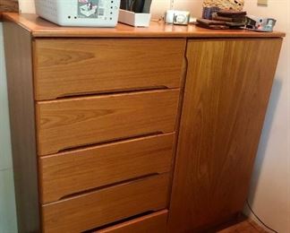 Teak mcm armoire dresser 