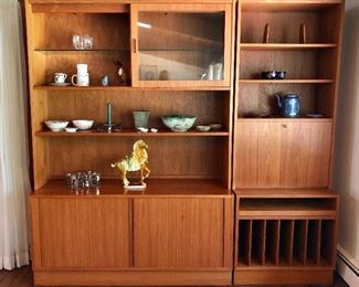 Wall Unit, very narrow, MCM, Teak