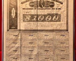 Confederate Loan Document authorized in April 1863