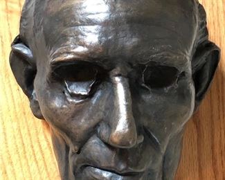 Volk after Leonard Wells (American, 1828-1895) Casting of a Life Mask of Abraham Lincoln -- bronze mounted on board -- 10" x 6" x 6"