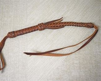 27" Horse Quirt Leather Whip w/ Popper