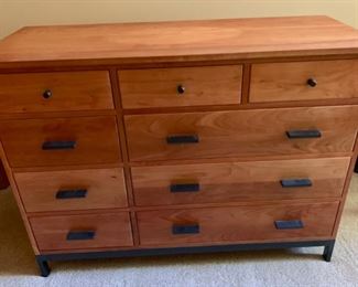 Room & Board Linear Classic 9-drawer dresser with steel base & solid cherry wood