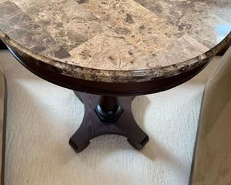 Marble Top Round Lamp Stand