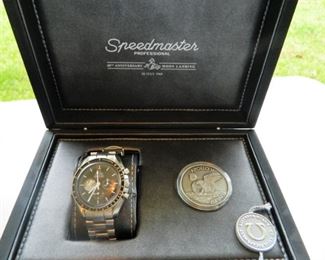 Omega Speedmaster Moon Landing watch/coin