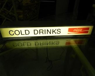 Coca-Cola sign - when lit