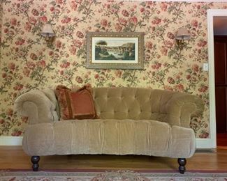 Tufted Back Rolled Arm Sofa