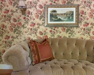 Tufted Back Rolled Arm Sofa