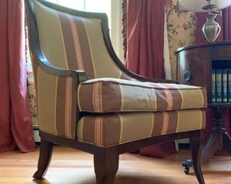 Century Furniture Sloped Arm Armchairs, PAIR