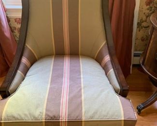 Century Furniture Sloped Arm Armchairs, PAIR