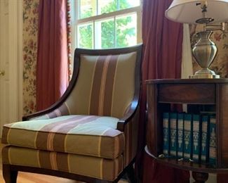 Century Furniture Sloped Arm Armchairs, PAIR