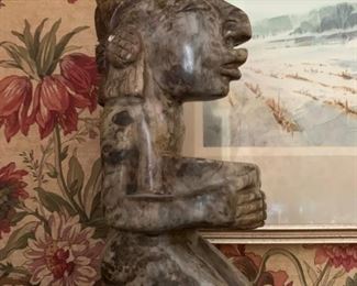 South American Marble Figure, Water Color by Robert Eric Moore