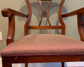 Medallion Back Armchairs, PAIR