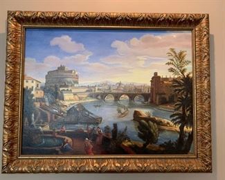 Hand Painted Reproduction in Gilt Frame