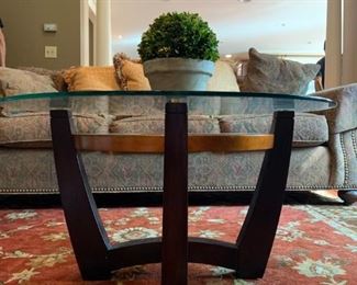 Glass Top Round Cocktail Table