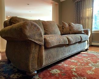 Ethan Allen Nailhead Trim Three Seat Sofa