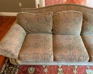 Ethan Allen Nailhead Trim Three Seat Sofa