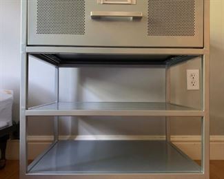 Metal Bedside Table with Drawer