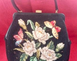 Needle pointe vintage bag