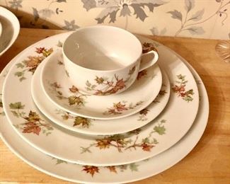 Havilsnd service for 10 in Autumn Leaf pattern, many serving pieces