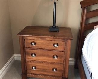 NIGHTSTANDS cherry wood - 2 AVAILABLE AND IRON LAMPS - 