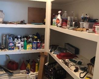 Tools, chemicals, painting supplies and tools