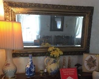 Vintage Gold Framed Mirror, Stiffel Lamp (many other mirrors not pictured)