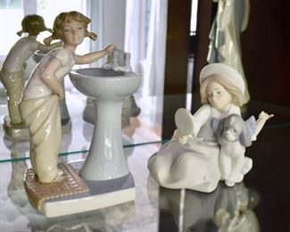 Lladro "Clean Up Time" (#4838, retired) and "Who's the Fairest" (#5468, retired)