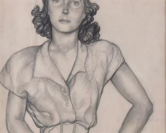 Gyula Batthyany (1888-1959). Graphite on paper portrait of a woman. Signed and dated 1945 along the lower right.
SKU: 01586
Follow us on Instagram: @revereauctions