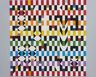 Yaacov Agam (b. 1928). Silkscreen on paper titled "Rhythm Mirror." Signed along the lower right and numbered 59/99 along the lower left. A White Oaks Gallery label is adhered to the verso.
SKU: 01847
Follow us on Instagram: @revereauctions