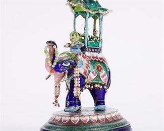 Early 20th century Indian enameled silver sculpture of an elephant with riders. Heavily decorated with fine details.
SKU: 01371
Follow us on Instagram: @revereauctions