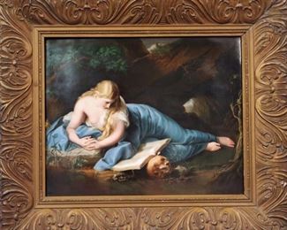 German Porcelain Plaque, depicting Penitent Magdalene