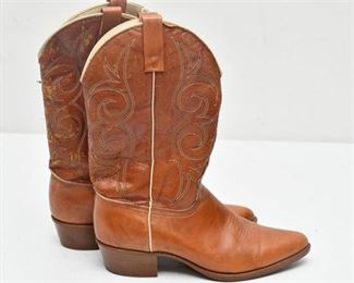 20. Pair of Tan Ladies MidCalf Cowboy Boots