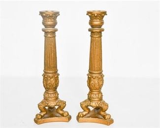 31. Pair of Gold Tone Candle Sticks