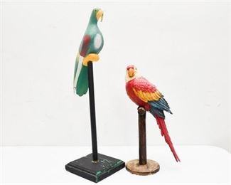 34. Pair of Parrot Figurines on Stands