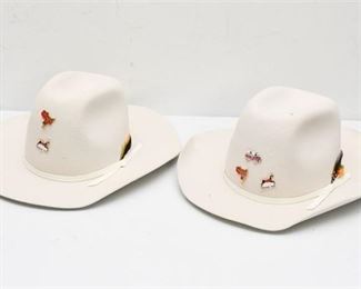 39. Pair of Cream Felt Cowboy Hats