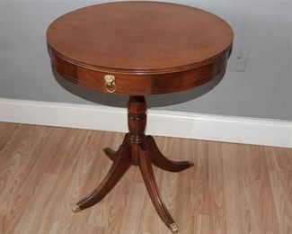 44. Round Mahogany Regency Style Side Table wDrawer