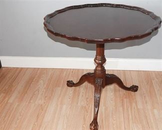 52. Mahogany Chippendale Pie Crust Side Table