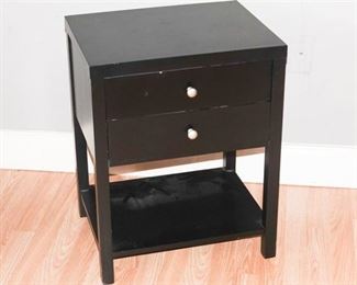 80. Black Two Drawer Side Table