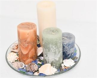 84. Decorative Seashell Candles Display