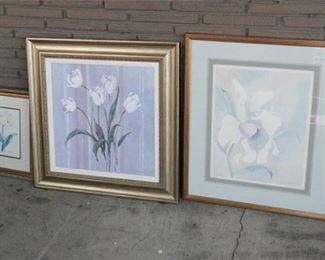 92. Lot Three 3 Framed Flower Prints
